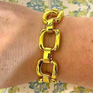 Chunky Gold Chain Link Bracelet Statement Thick Square Bracelet